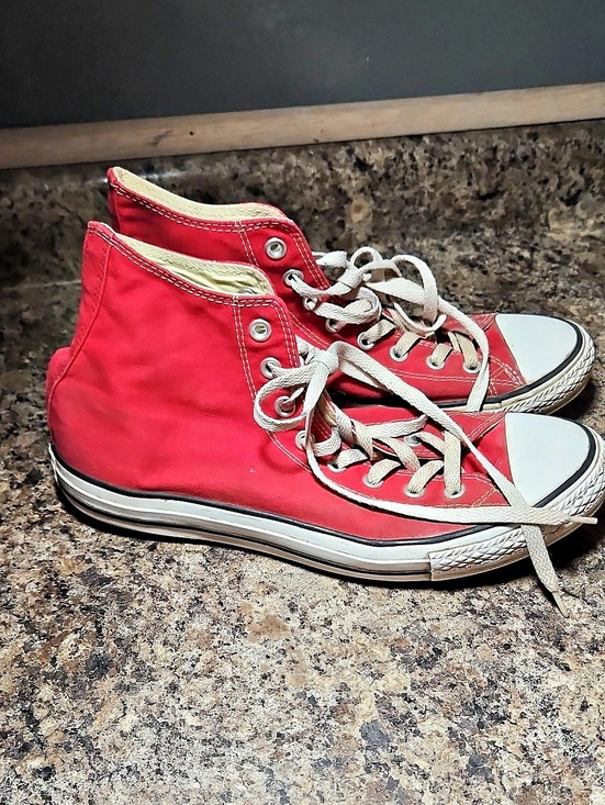Converse Other - Converse Chuck Taylor All Star High Top Sneakers Red & White US 10
